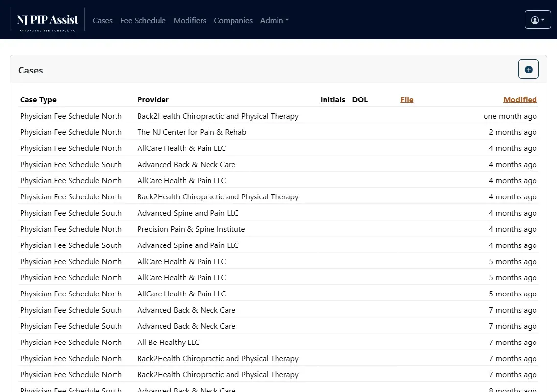 NJ PIP Assist case management system